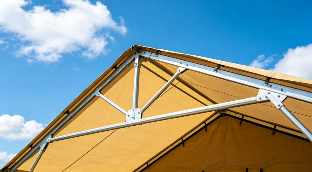Heavy duty zippered door entrance detail showing reinforced frame weatherproof sealing strip and easy access design for emergency relief tent daily use Heavy duty zippered door entrance detail showing reinforced frame weatherproof sealing strip and easy access design for emergency relief tent daily use