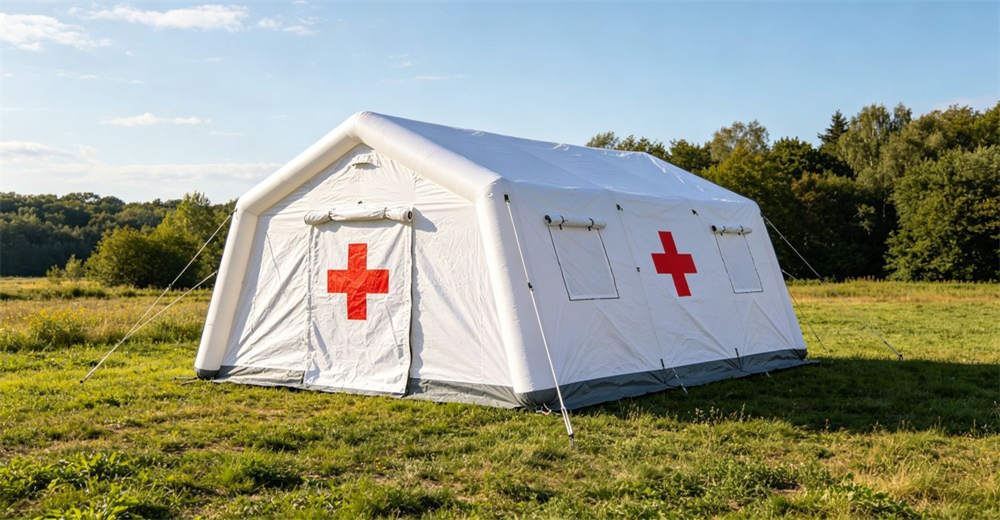 30 square meter small medical inflatable tent for triage station with compact design
