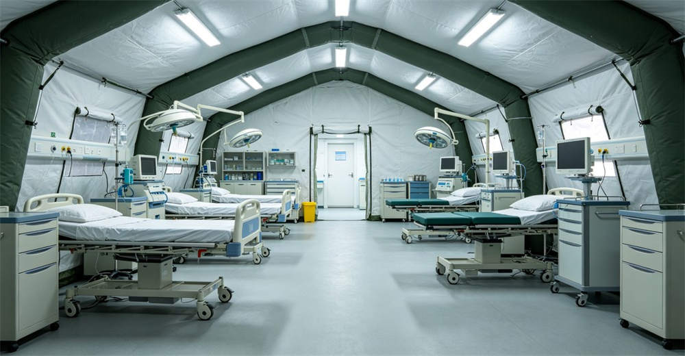 100 square meter large field hospital inflatable tent with complete medical facilities