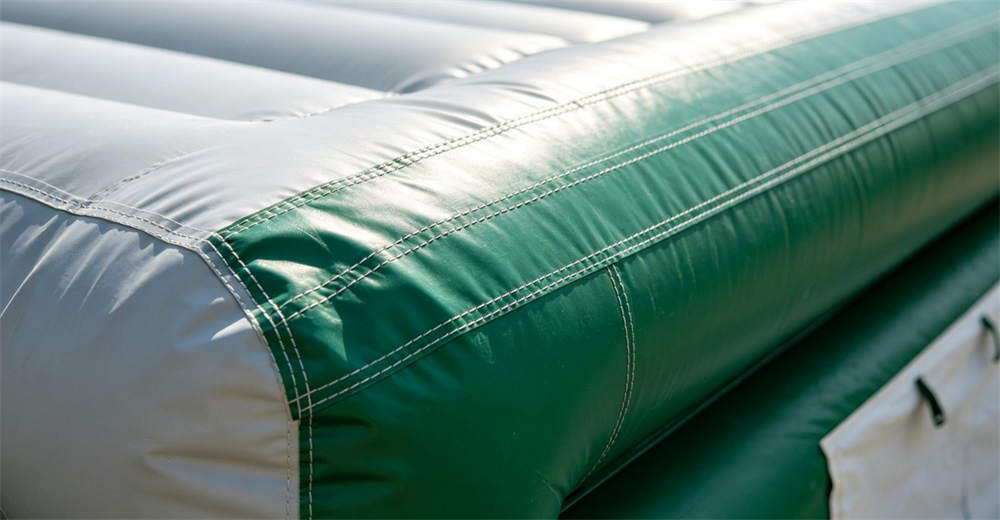 Close-up detail of inflatable air beam showing thick PVC material and high-frequency welding seams