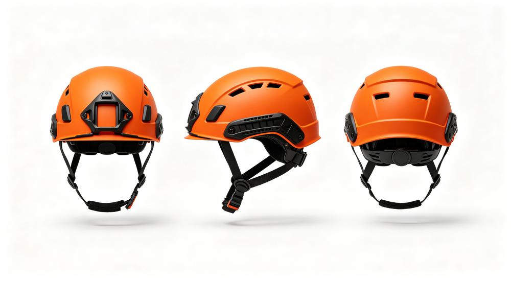 Rescue safety helmet shown from four angles, top quality PPE for earthquake emergency kit, available in bulk wholesale for relief organizations Rescue safety helmet shown from four angles, top quality PPE for earthquake emergency kit, available in bulk wholesale for relief organizations