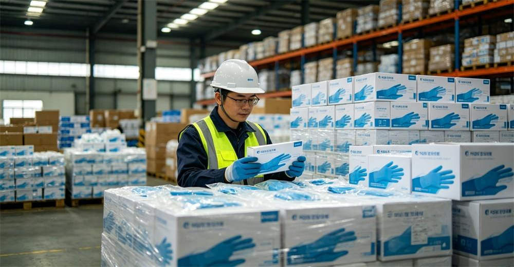 Asia warehouse safety gloves bulk inventory storage stock safety gloves wholesale bulk supplier China