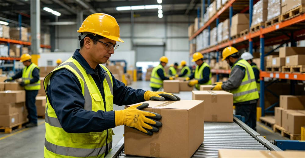 New warehouse safety gloves bulk inventory storage ready stock safety gloves wholesale bulk supplier China