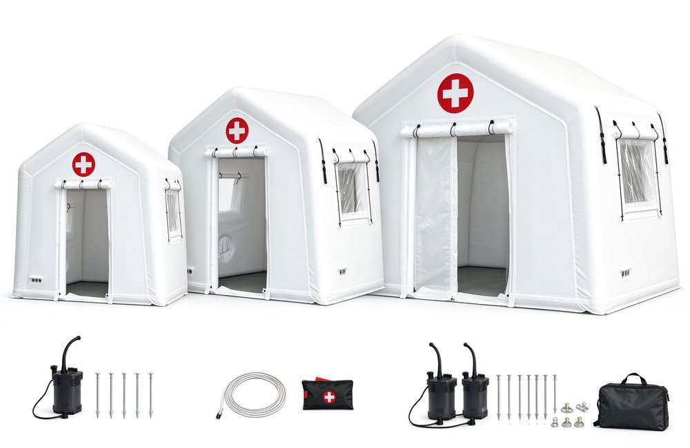 Three sizes comparison of inflatable emergency shelters small medium large configurations for different capacity budget disaster response needs small medium large configurations for different capacity budget disaster response needs Three sizes comparison of inflatable emergency shelters small medium large configurations for different capacity budget disaster response needs small medium large configurations for different capacity budget disaster response needs
