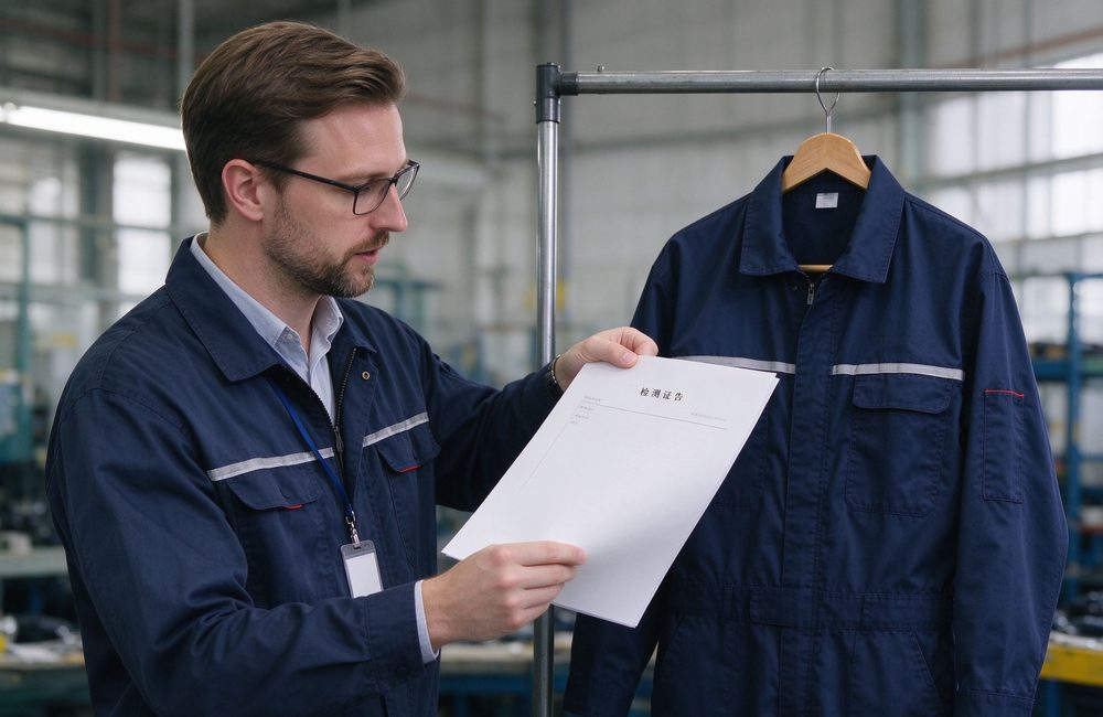 Overhead view of oil refinery worker group in FR coveralls for flame resistant workwear team safety and FR coveralls institutional bulk procurement planning