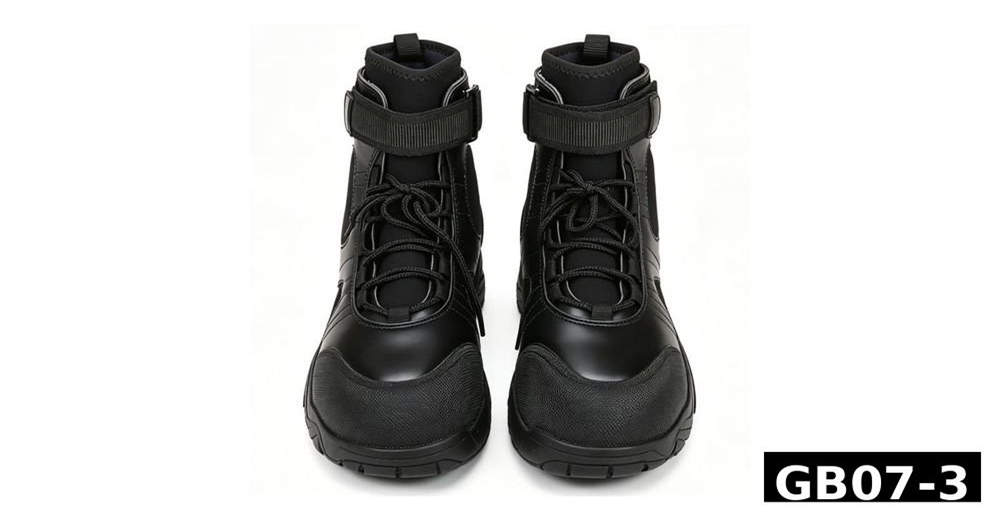 GB07-3 classic high top black waterproof rescue boots product view for daily flood control operations