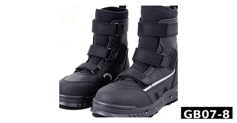 GB07-8 insulated steel spike ice rescue boots product view for frozen flood and winter rescue