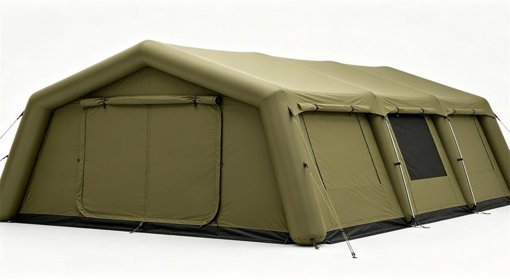 Khaki inflatable tent air beam structure quick setup for emergency deployment Khaki inflatable tent air beam structure quick setup for emergency deployment