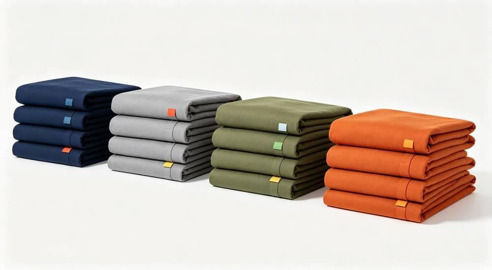 Front angle of institutional laundry room with navy and gray correctional bedding being processed in industrial machines, commercial washing workflow for prison facility linen maintenance for prison and jail institutional bedding programs from a China manufacturer, from a correctional facility