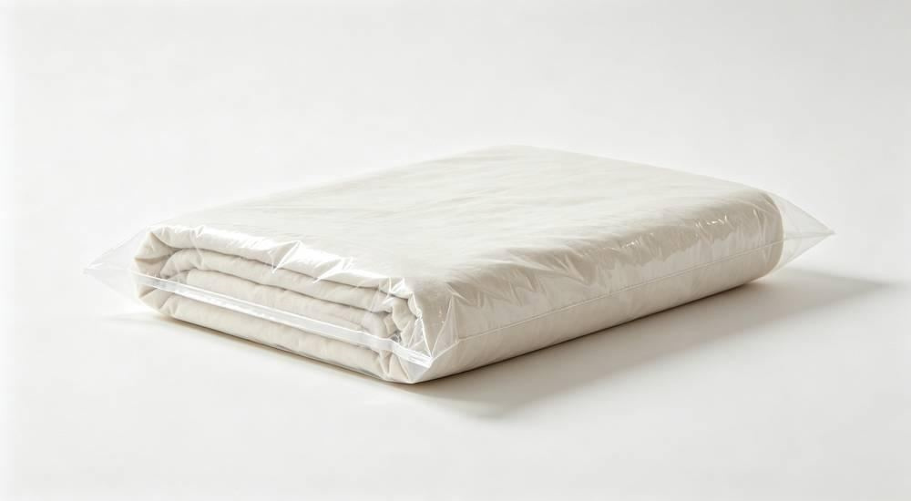 Side view of color coded inventory of correctional bedding in navy olive and gray stacked in storage, batch management for institutional prison bedding distribution and dormitory control for correctional facility bedding wholesale from China.
