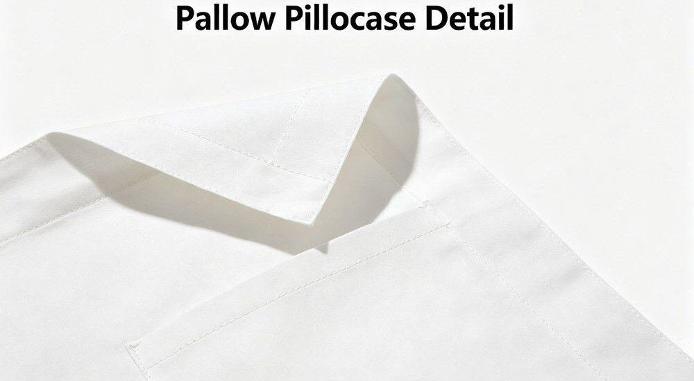 Front view of close-up of a white pillowcase envelope closure for institutional bulk bedding showing neat hand-stitching and folded edge, wholesale detail quality for buyers inspecting finishing Ideal for wholesale buyers checking pillowcase finishing quality.