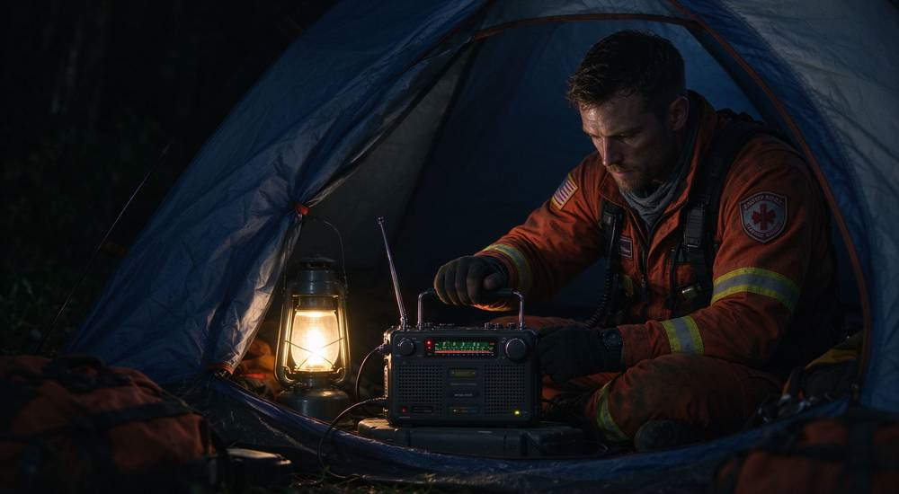 Fire shelter emergency blanket packed and unpacked, product photography, wildfire survival gear for firefighters