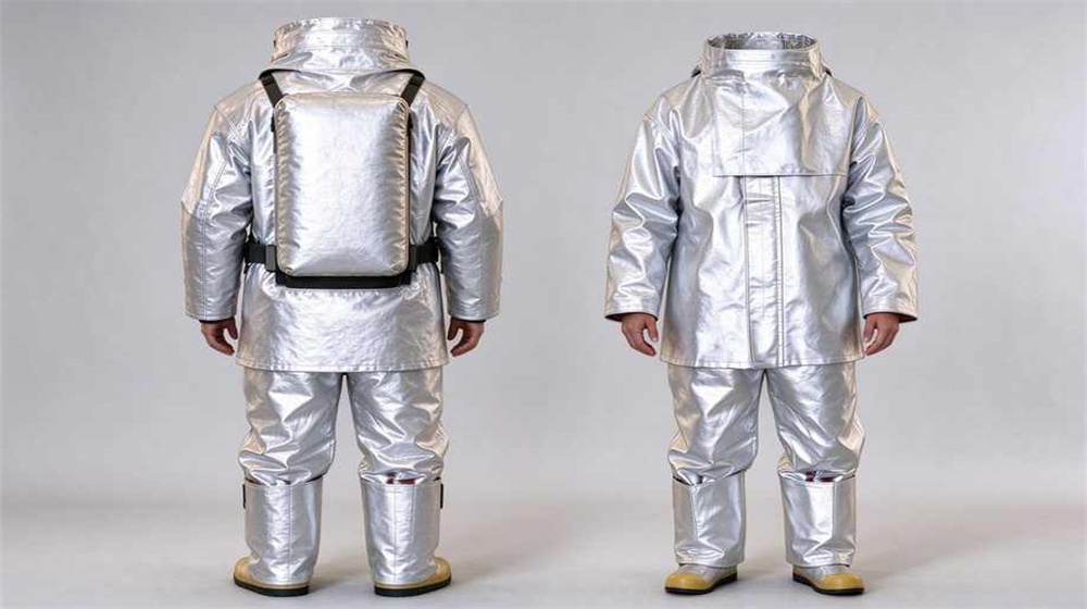 Side angle of heavy duty protective eu standard heavy duty heat suit, Heavy duty heat suit vs standard suit backpack structure difference comparison, demonstrating professional comparison use in industrial safety environment, designed for wholesale bulk supply and industrial safety procurement. Side angle of heavy duty protective eu standard heavy duty heat suit, Heavy duty heat suit vs standard suit backpack structure difference comparison, demonstrating professional comparison use in industrial safety environment, designed for wholesale bulk supply and industrial safety procurement.