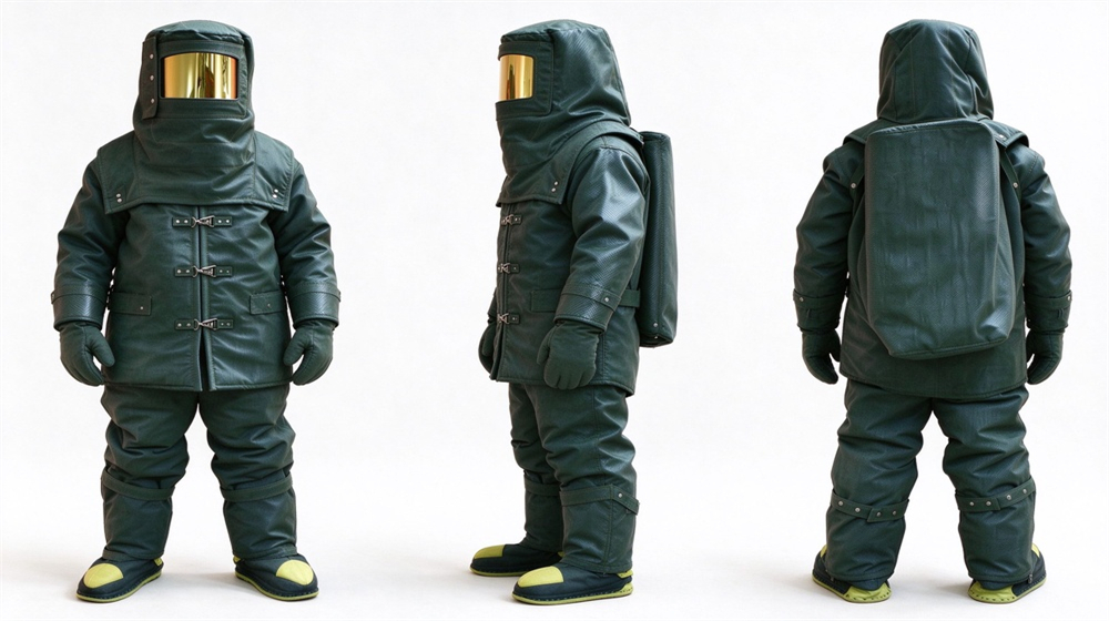 Wide shot of heavy duty protective carbon fiber fire entry suit, Carbon fiber fire entry suit three views white background showing front back, demonstrating professional product use in industrial safety environment, designed for wholesale bulk supply and industrial safety procurement. Wide shot of heavy duty protective carbon fiber fire entry suit, Carbon fiber fire entry suit three views white background showing front back, demonstrating professional product use in industrial safety environment, designed for wholesale bulk supply and industrial safety procurement.