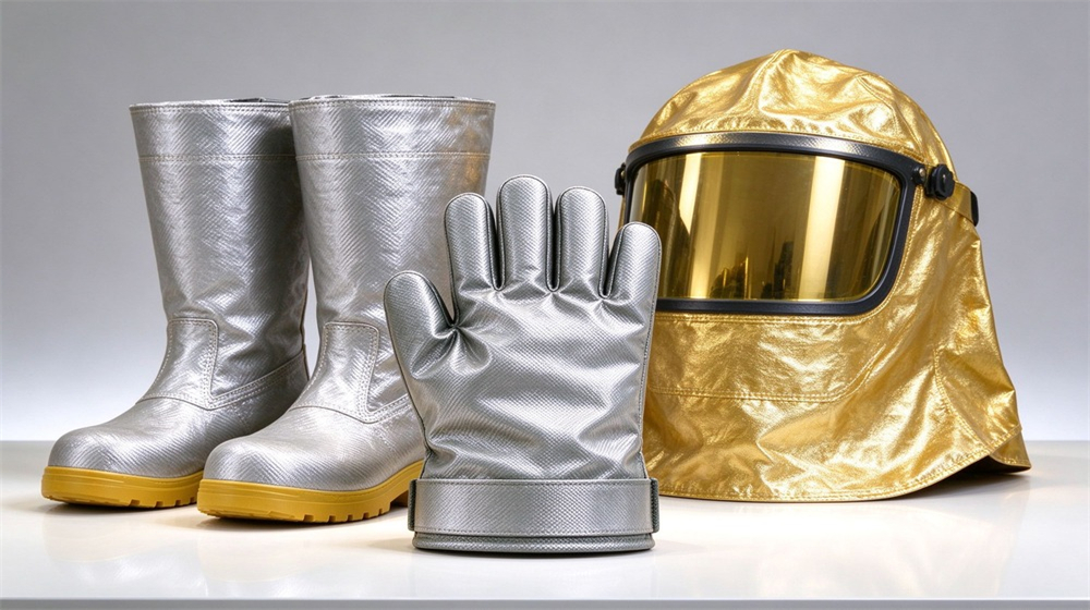 Aerial perspective of heavy duty protective carbon fiber fire entry suit, Carbon fiber fire entry suit displayed with gloves and boots as a, demonstrating professional product use in industrial safety environment, designed for wholesale bulk supply and industrial safety procurement. Aerial perspective of heavy duty protective carbon fiber fire entry suit, Carbon fiber fire entry suit displayed with gloves and boots as a, demonstrating professional product use in industrial safety environment, designed for wholesale bulk supply and industrial safety procurement.