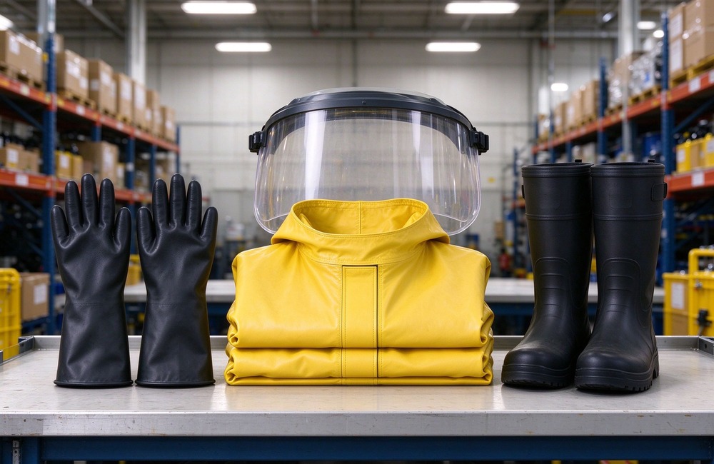 Front view of heavy duty protective semi encapsulated chemical suit, Semi encapsulated chemical suit family set with hood gloves and boot covers, demonstrating professional product use in industrial safety environment, designed for wholesale bulk supply and industrial safety procurement. Front view of heavy duty protective semi encapsulated chemical suit, Semi encapsulated chemical suit family set with hood gloves and boot covers, demonstrating professional product use in industrial safety environment, designed for wholesale bulk supply and industrial safety procurement.