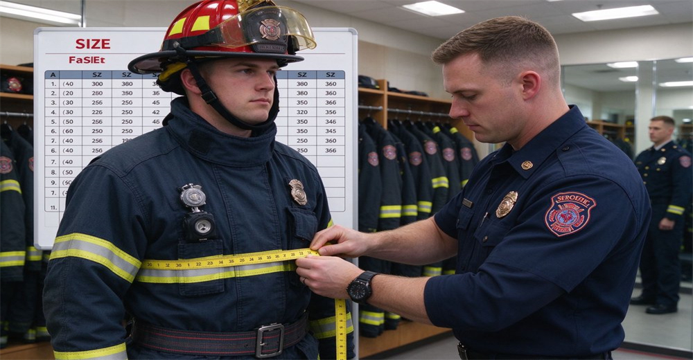 Cuff adjustment velcro strap glove connection ring black protective glove navy blue turnout gear 3M reflective tape structural firefighting gear detail
