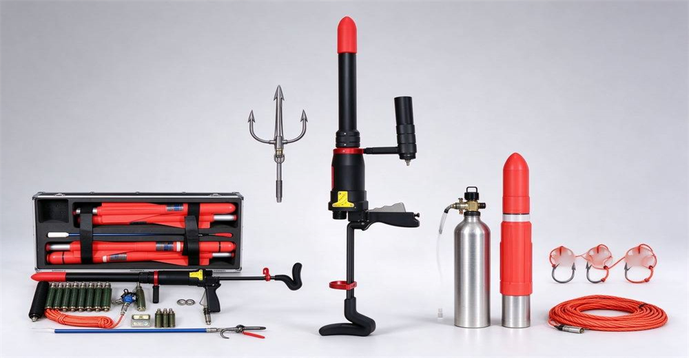 Pneumatic line thrower portable anchor hook kit with cylinders manufactured by YRF China supplier as complete rescue equipment for government and NGO procurement