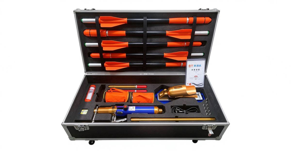 Long range pneumatic line thrower complete set in aluminum carrying case with rockets manufactured by YRF China supplier as complete rescue equipment for government and NGO procurement Long range pneumatic line thrower complete set in aluminum carrying case with rockets manufactured by YRF China supplier as complete rescue equipment for government and NGO procurement
