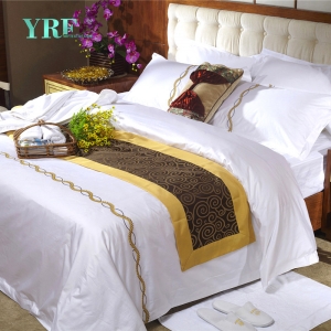 Satin Embroidered White Linen Bedding