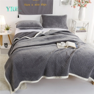 Flannel Fleece Blanket Gray King Size