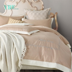 Embroidered Satin Beige Comforter Set