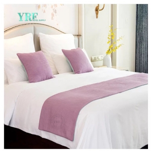 Cotton Linen Pink Bed Runner