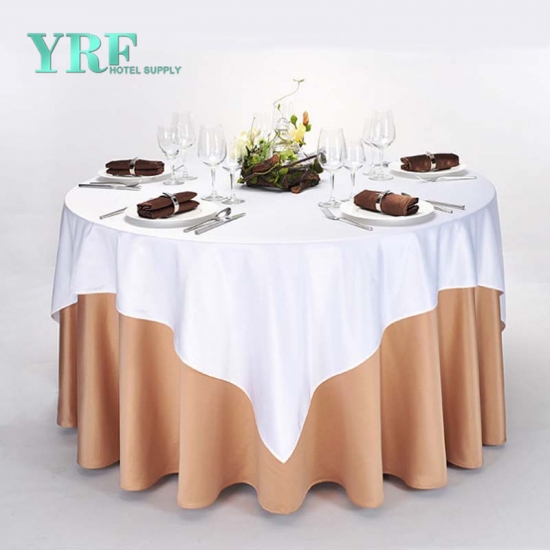 Wholesale Fancy Wedding Champagne Color Round Table Cloth