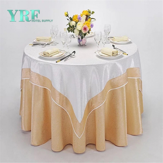 Factory Sale Luxury Wedding Banquet Yellow Round Table Cloth