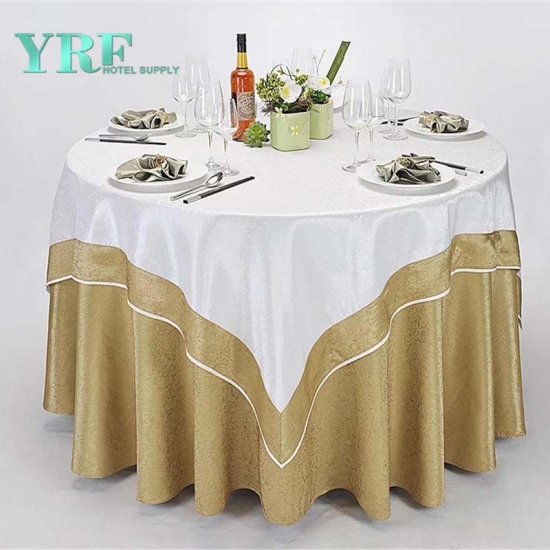Factory Sale Luxury Wedding Banquet Yellow Round Table Cloth