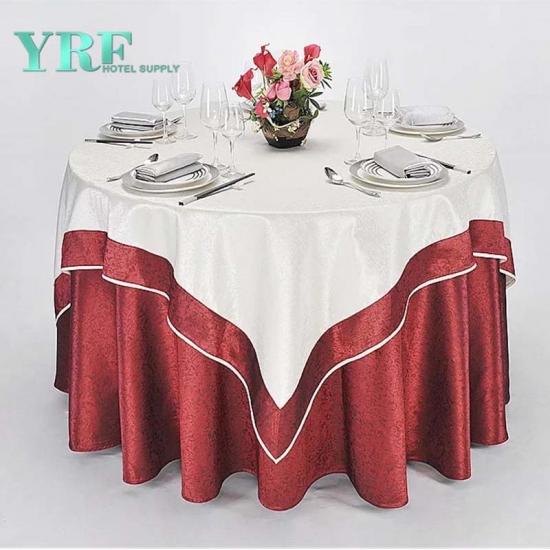 High Quality Round Champagne Wedding Polyester Table Cover