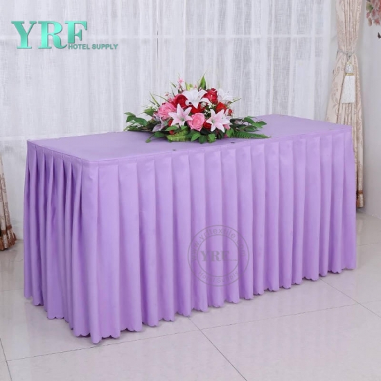 Modern Hotel Banquet Round Tulle Wedding Table Skirting Designs