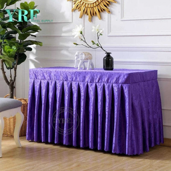 Luxury Solid Color Rectangle Table Skirt
