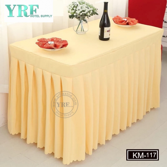 Rectangle Solid Color Table Skirt Oem Square Table Skirt