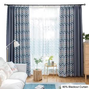 blue and white striped blackout curtains