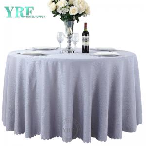 120' Round Silver Glitter Table Cloth