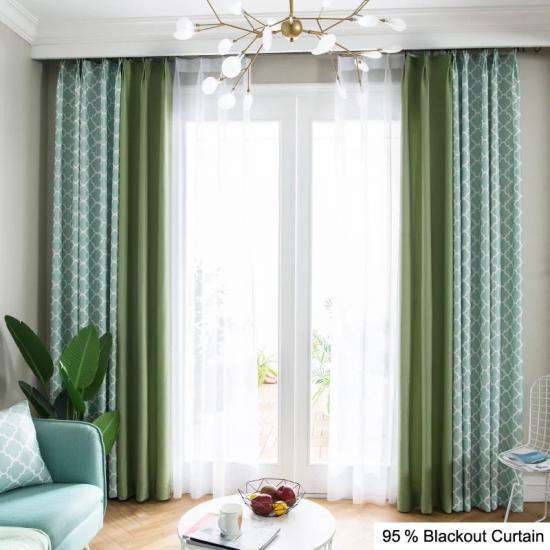 University Blue and dark blue color mixing blackout curtains