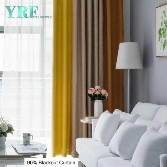 Insulated Thermal Grey And Yellow Blackout Curtains For YRF