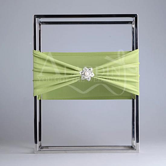 Banquet Wedding Cotton Chair Cover Lace Satin Chair Sash