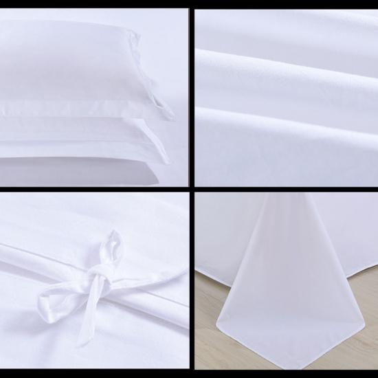 Luxurious Twin 400 Thread Count 100% Cotton White 4PCS Hotel Bedding Sets