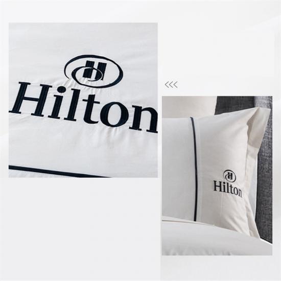 OEM Deluxe Best Egyptian Cotton 5 Star Hotel Bed Sheet Set Logo For Apartment