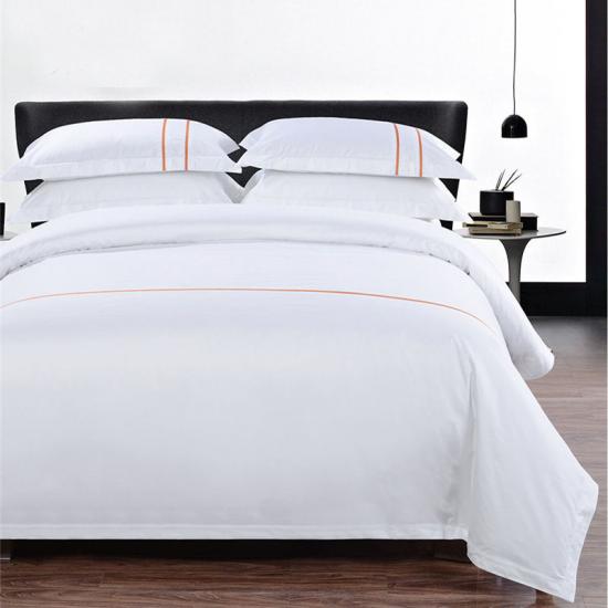 Expensive Resort White Embroidery Stripe Patchwork Grand Hotel Collection Bedding