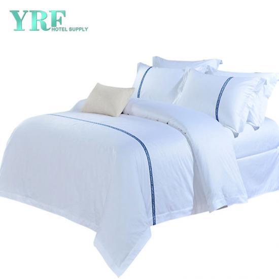 Luxury Stripe Patchwork Soft White Cotton Hotel Collection Bedding Collection