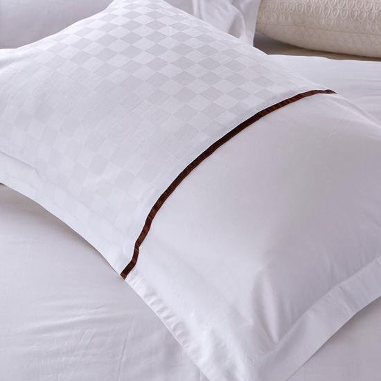 Comfortable Deluxe Durable Jacquard 4PCS Cotton Hotel Collection Full Sheets Logo