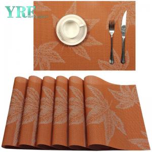 Christmas Rectangular Maple Leaf Orange Table Mats