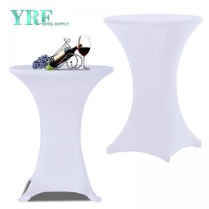 Cocktail Spandex Round Table Fitted Covers White Hotel 30X42 inch