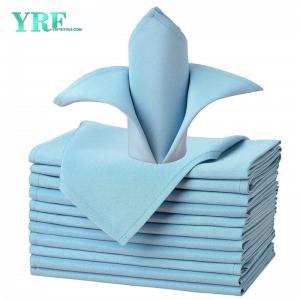 Light Blue Polyester Napkin Hotel 17x17 Inch