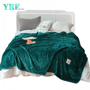 Soft Plush Dark Green Stripe Design Fleece Blankets