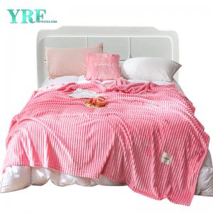 Softness Plush Pink Stripe Design Bedding Throws