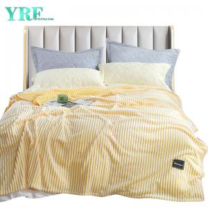 Cozy Plush Yellow and White Bedding Blanket
